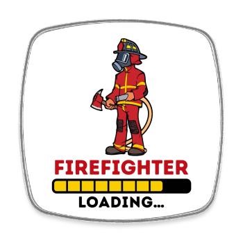 Fire Brigade Fire Hose Statement Lifesaver - Square fridge magnet - white - Front