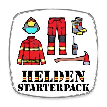 Feuerwehrschlauch Feuerlöscher Statement Feuerwehr - Viereckiger Kühlschrankmagnet - Weiß - Vorne