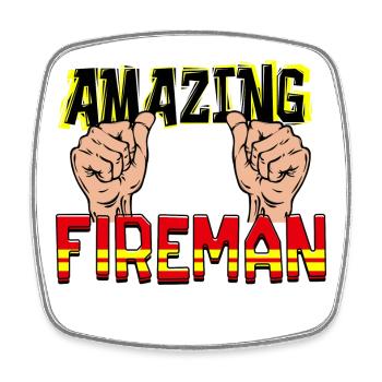 Fire Brigade Statement Professional Fire Brigade Lifesaver - Square fridge magnet - white - Front