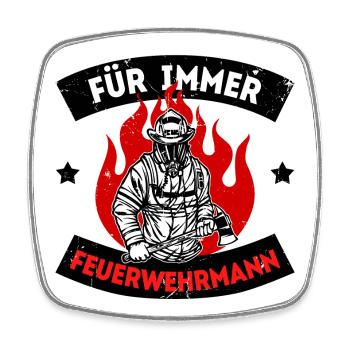Feuer Statement Feuerwehrmann Feuerwehr Retter - Viereckiger Kühlschrankmagnet - Weiß - Vorne