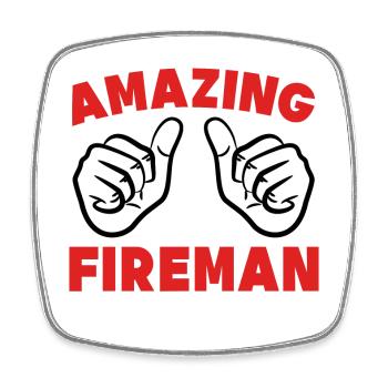 Professional fire brigade fire protection fire brigade statement - Square fridge magnet - white - Front