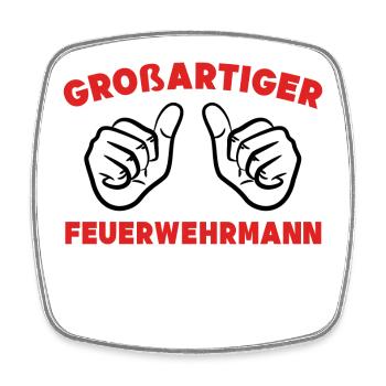 Feuerwehrmann Statement Feuerwehr Lebensretter - Viereckiger Kühlschrankmagnet - Weiß - Vorne