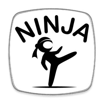 Ninja Martial Arts Fighter Symbol Cartoon Comic icon - Square fridge magnet - white - Front