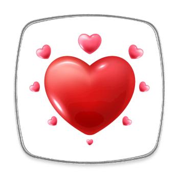 Love - Valentine's Day - Hearts - Square fridge magnet - white - Front