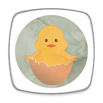 newly hatched chick in the eggshell - Square fridge magnet - white - Front
