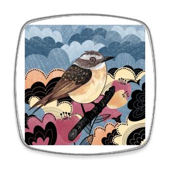 Brownthroat Bird 2023 Illustration - Magnet carré - blanc - Devant