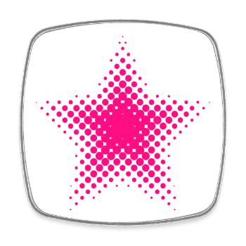 Neon Pink Sternenstern Halftone - Viereckiger Kühlschrankmagnet - Weiß - Vorne