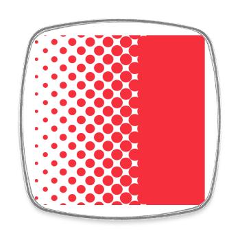 Halftone Gradient Rotes Panel - Viereckiger Kühlschrankmagnet - Weiß - Vorne