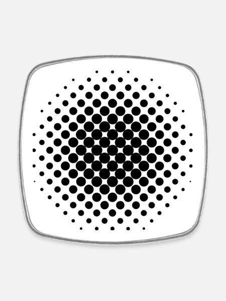 Black Dots - Viereckiger Kühlschrankmagnet - Weiß