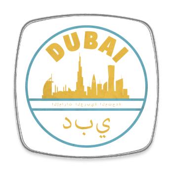 Dubai - Square fridge magnet - white - Front