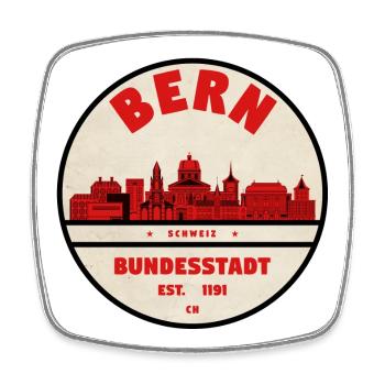 Bern Skyline Federal City 1191 - Square fridge magnet - white - Front