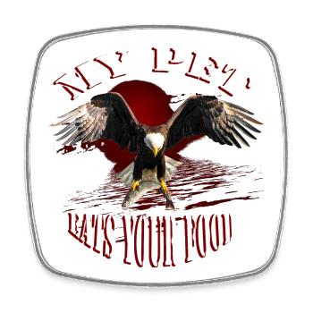 Mon animal mange votre nourriture Aigle poisson - Magnet carré - blanc - Devant