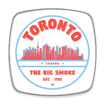 Toronto Skyline Emblem Big Smoke - Viereckiger Kühlschrankmagnet - Weiß - Vorne