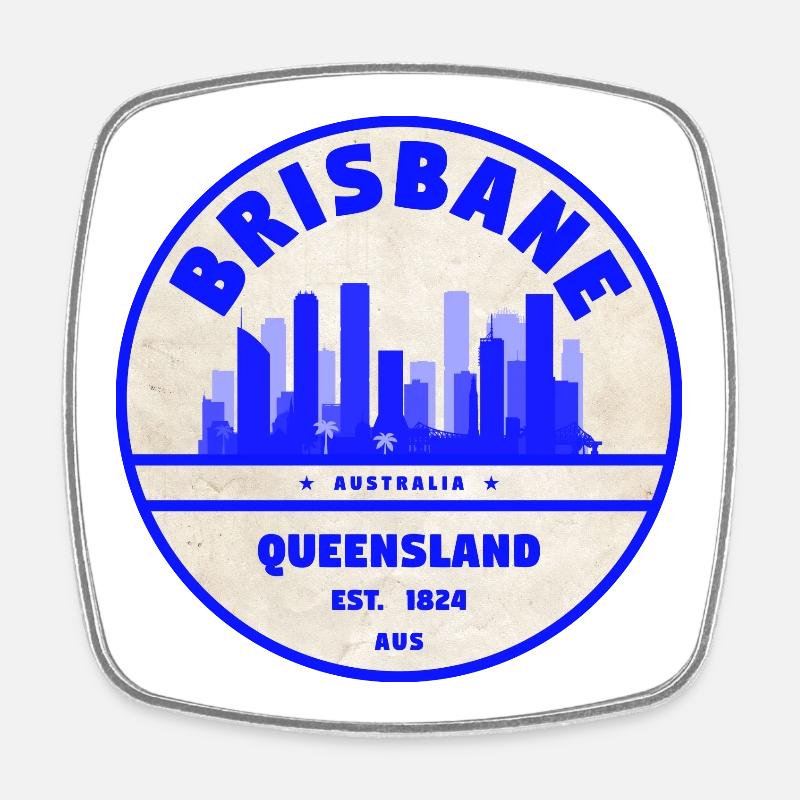 Brisbane - Magnet carré - blanc