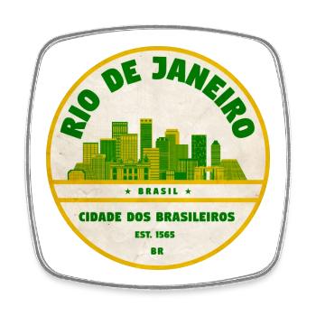 Rio de Janeiro City Logo 1565 - Square fridge magnet - white - Front