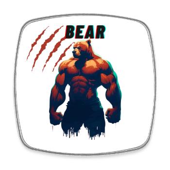 Team Bear - Square fridge magnet - white - Front