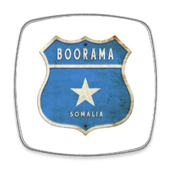 Boorama Somalia Wappen Flaggen Design - Viereckiger Kühlschrankmagnet - Weiß - Vorne