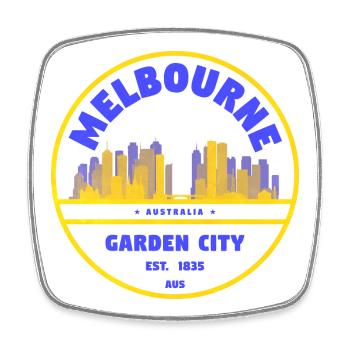 Melbourne Garden City Skyline - Magnet carré - blanc - Devant