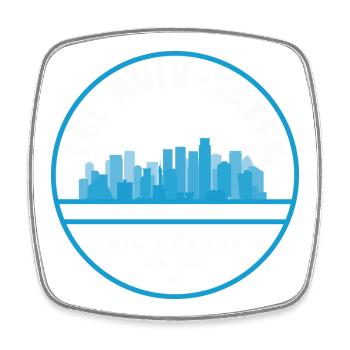 Tel-Aviv Jaffa Grand Orange Skyline - Magnet carré - blanc - Devant