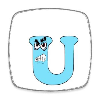 U - Square fridge magnet - white - Front