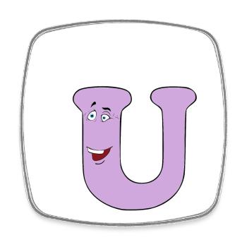 U - Square fridge magnet - white - Front