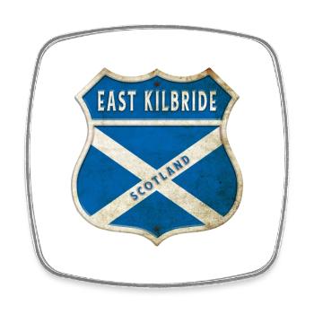 East Kilbride Scotland coat of arms flag design - Square fridge magnet - white - Front