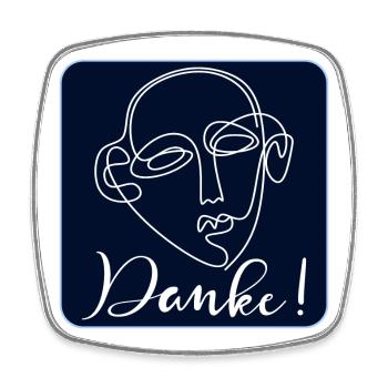 DANKESCHÖN GESCHENKE - LINE ART BILDER - DANKE - Viereckiger Kühlschrankmagnet - Weiß - Vorne