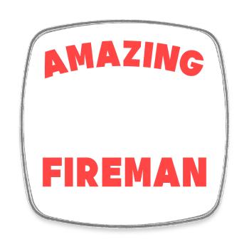 Fire brigade Professional fire brigade Statement Firefighter - Square fridge magnet - white - Front