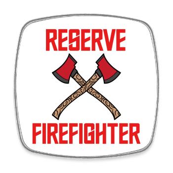 Fire Brigade Lifesaver Extinguishing Work Statement - Square fridge magnet - white - Front