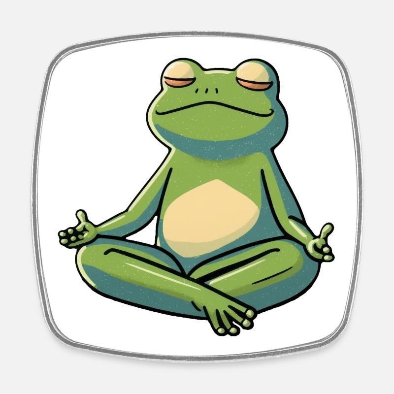 Grenouille douce - Magnet carré - blanc