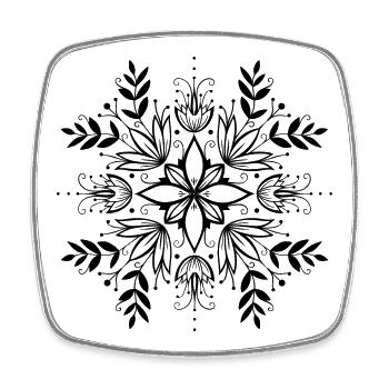 Blumen Muster Cottagecore Aesthetic - Viereckiger Kühlschrankmagnet - Weiß - Vorne