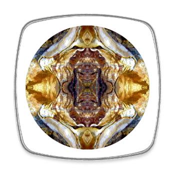 Nature Mandala Jordan Petra - Magnet carré - blanc - Devant