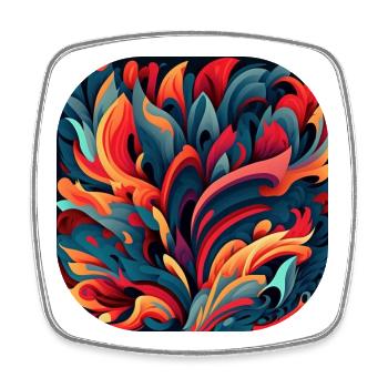 Abstract - Square fridge magnet - white - Front