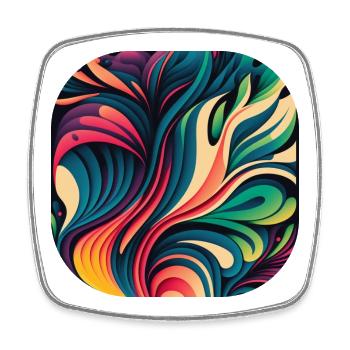Abstract - Square fridge magnet - white - Front
