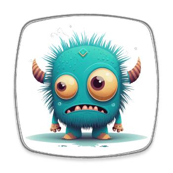 A strange monster to cuddle - Square fridge magnet - white - Front