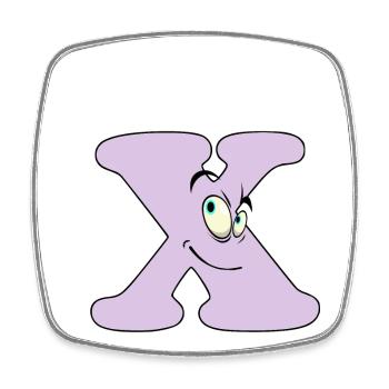 X - Viereckiger Kühlschrankmagnet - Weiß - Vorne