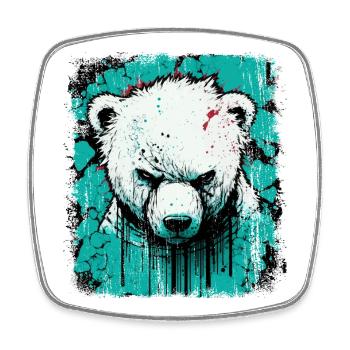 Angry Polar Bear - Square fridge magnet - white - Front