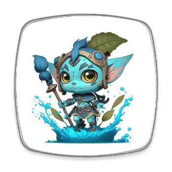 Avatar The Way of Water, cute character, navi - Square fridge magnet - white - Front