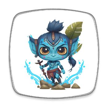 Avatar The Way of Water, cute character, navi - Square fridge magnet - white - Front