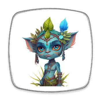 Avatar The Way of Water, cute character, navi - Square fridge magnet - white - Front