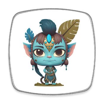 Avatar The Way of Water, cute character, navi - Square fridge magnet - white - Front