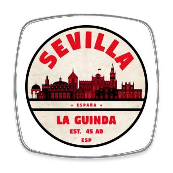 Sevilla La Giralda Est 45 AD - Square fridge magnet - white - Front