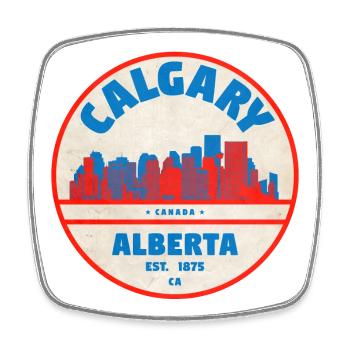 Calgary Skyline Vintage - Magnet carré - blanc - Devant