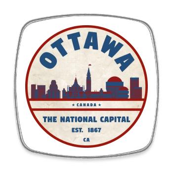 Ottawa Skyline Rétro - Magnet carré - blanc - Devant