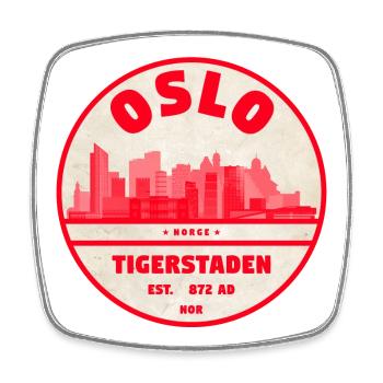 Oslo Tigerstaden Skyline Emblem - Square fridge magnet - white - Front