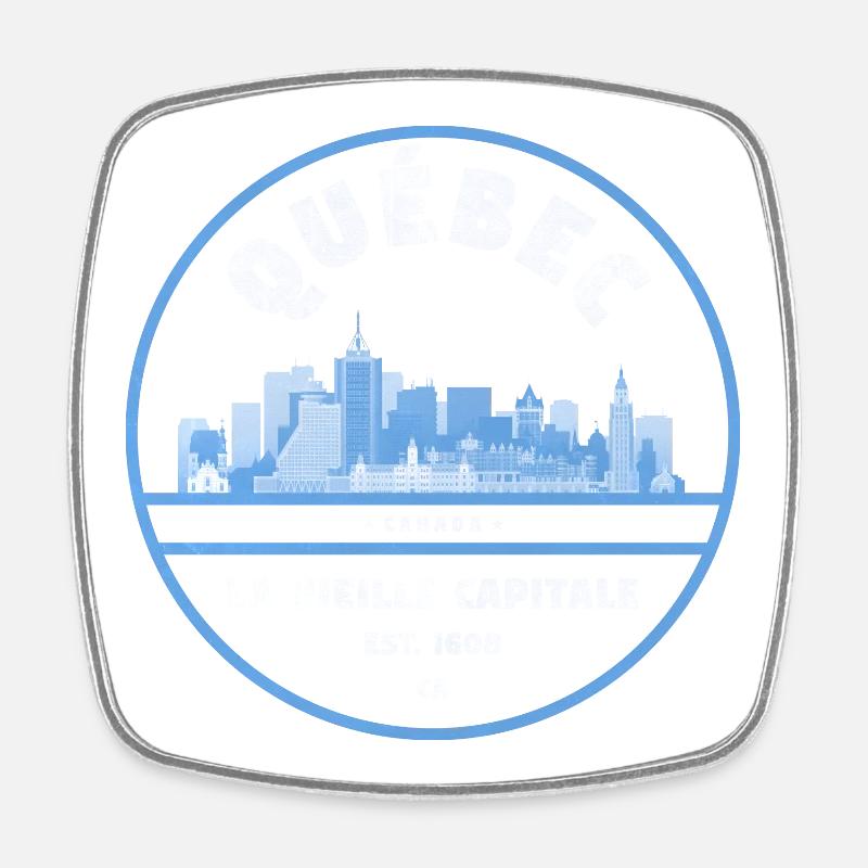 Silhouette de la capitale de La Vieille au Québec - Magnet carré - blanc