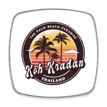 Palmiers vintage de Koh Kradan, Thaïlande - Magnet carré - blanc - Devant