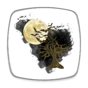knorriger halloween-Baum, gothic motiv, Monde - Viereckiger Kühlschrankmagnet - Weiß - Vorne