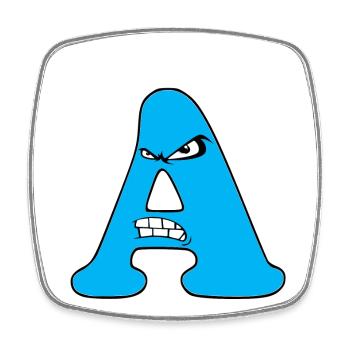 A - Square fridge magnet - white - Front