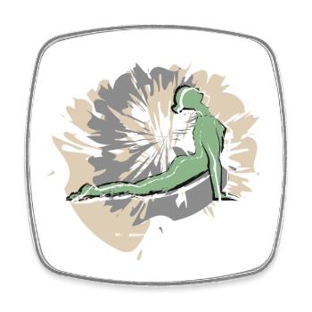 Yoga Sports on Valentine's Day - Square fridge magnet - white - Front